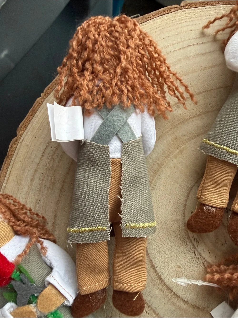 NWT Ornaments Handmade Style Folk Doll with Red Tulips (Set of 5)